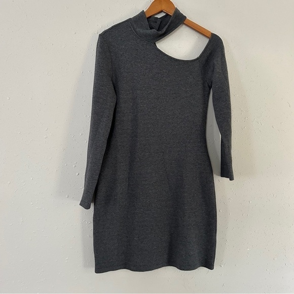 Waverly Grey Nat Dress Mock Nock One Shoulder Mini Dress Party Large - Picture 2 of 9